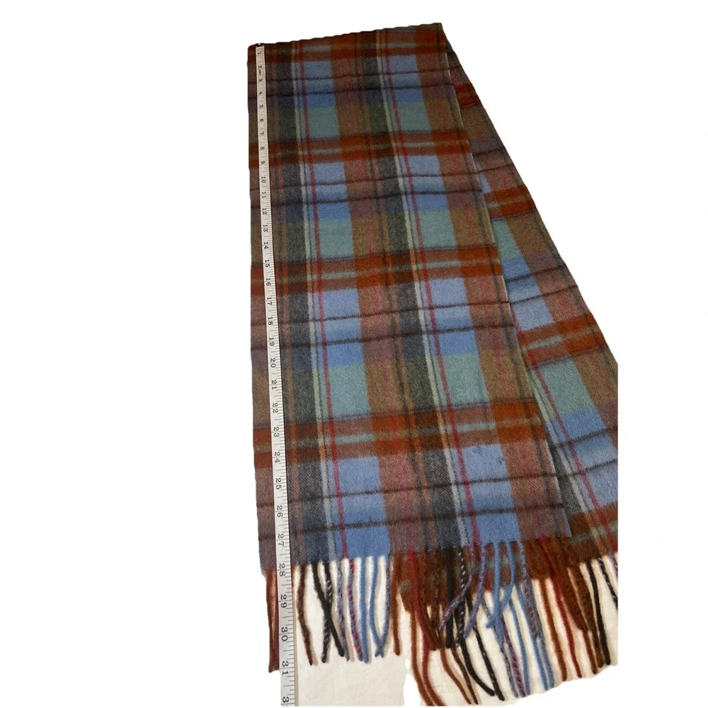 Lochmere Cashmere Scarf Plaid Black Blue